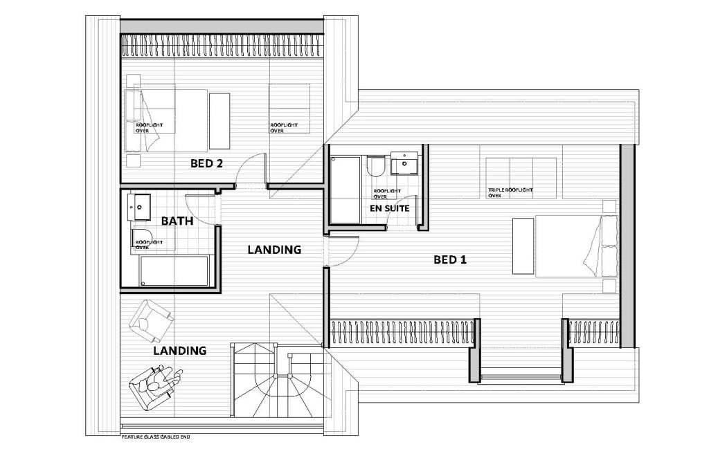 Lot: 24 - FREEHOLD SITE IN SEMI-RURAL LOCATION WITH PLANNING FOR A DETACHED DWELLING - Proposed First Floor Plan